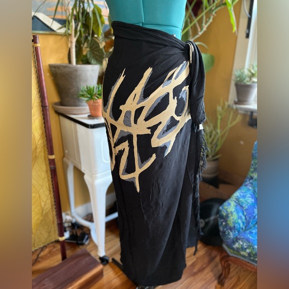 Navy Sarong Beach Cover-Up - Picture 1 of 7